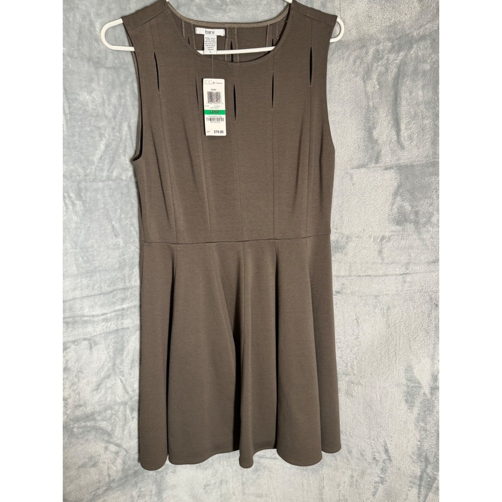 Bar III Womens Dusty brown cutout Sleeveless Fit Flare‎ Skater Dress NEW size L